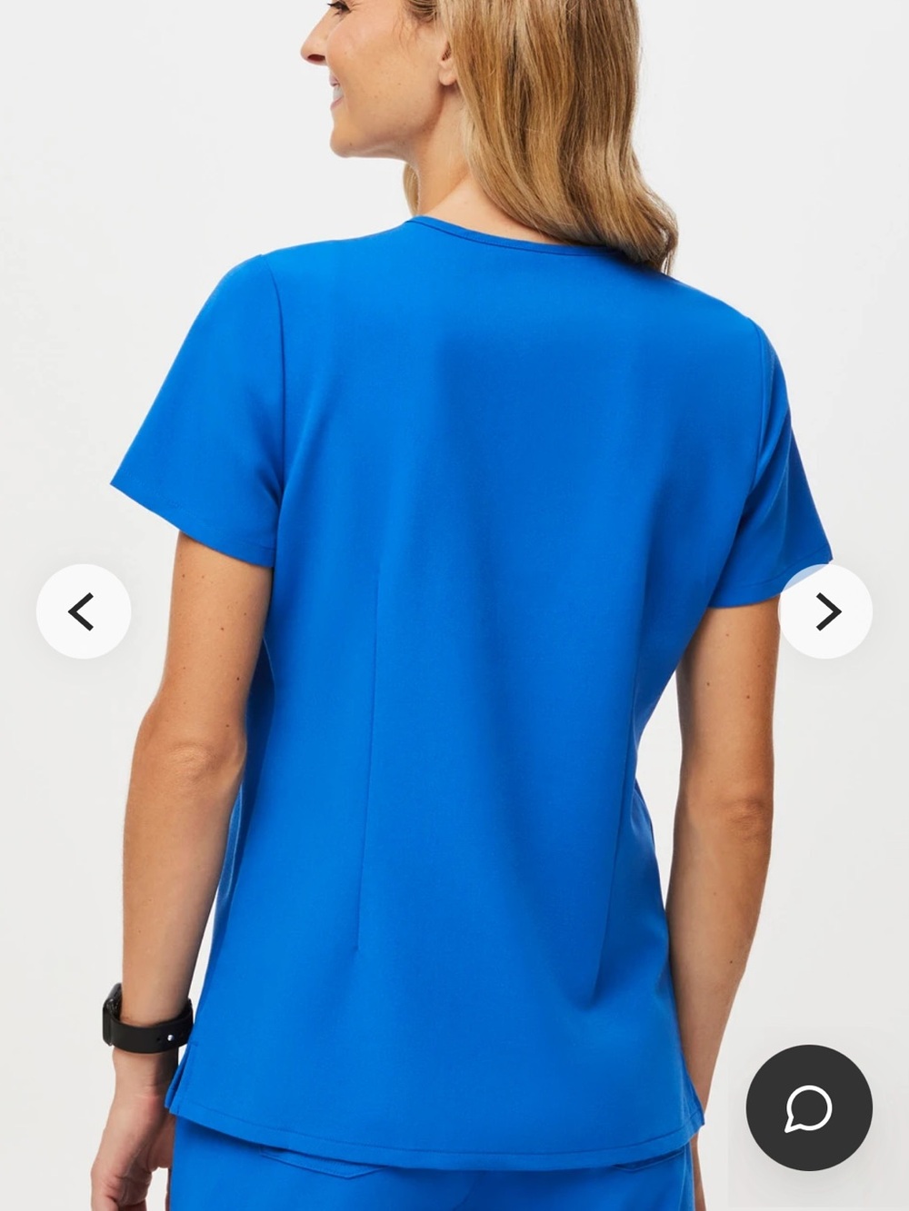 Figs Women's V-Neck Scrub Top in Royal Blue - Picture 3 of 6